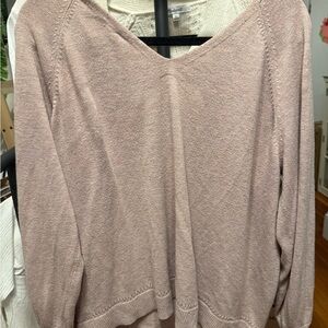 Loft Women's Pink Sweater with back tie size xl